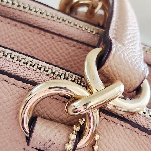 Like New Coach Mini Brooke Blush Leather Shoulder Bag Purse - Picture 14 of 17